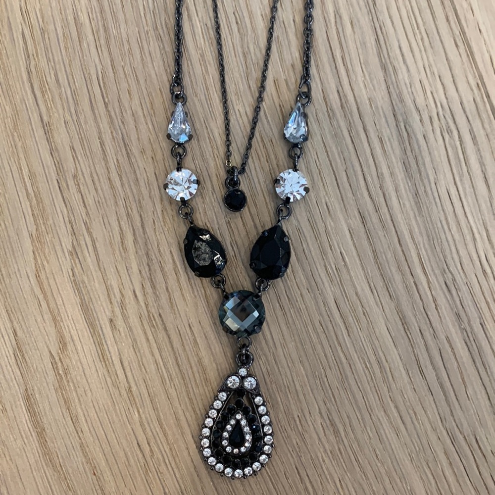 Black & Grey Rhinestone Necklace